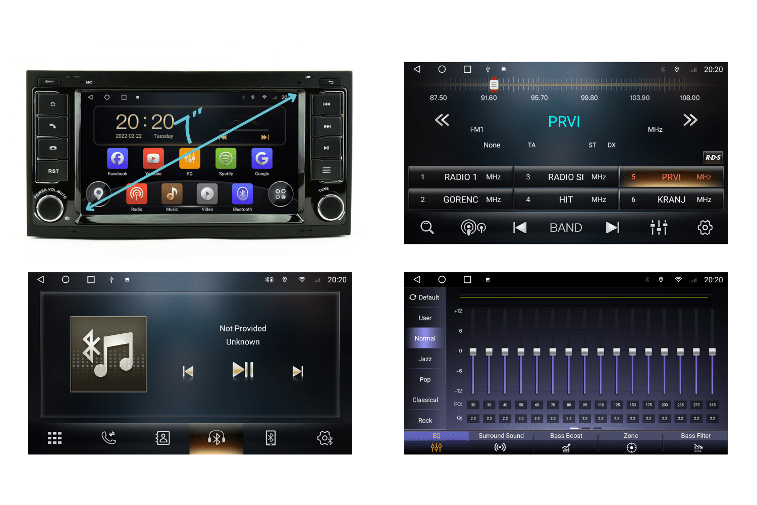 Avtoradio Android VW MultivanTouareg 7˝ 4GB T72 meni-min
