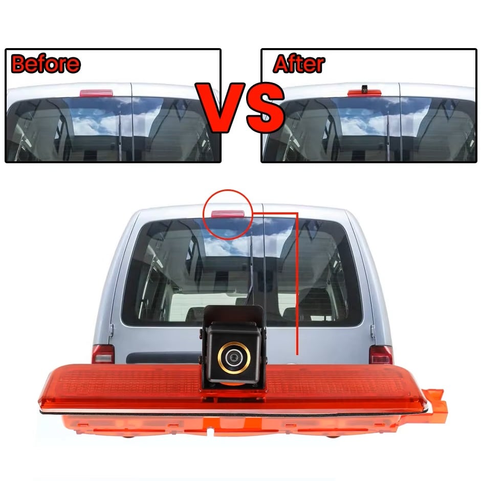 Kamera VW Caddy 4-min Širokokotna vzvratna kamera z 170-stopinjskim vidnim kotom, vgrajena v zavorno luč