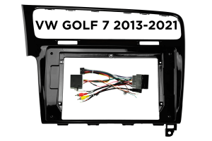 Okvir / maska za 10" Android avtoradio – VW Golf 7 (2013–2021) - Črna barva
