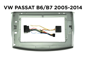 Okvir / maska za 10" Android avtoradio – VW Passat B6/B7/CC (2015–2014) - Srebrna barva