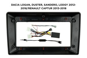 Okvir / maska za 9" Android avtoradio – Dacia Logan, Dokker, Duster, Sandero, Lodgy (2012-2018), Renault Captur (2013-2018)