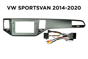 Okvir / maska za 10" Android avtoradio – VW Golf Sportsvan (2014-2020) - Srebrna barva