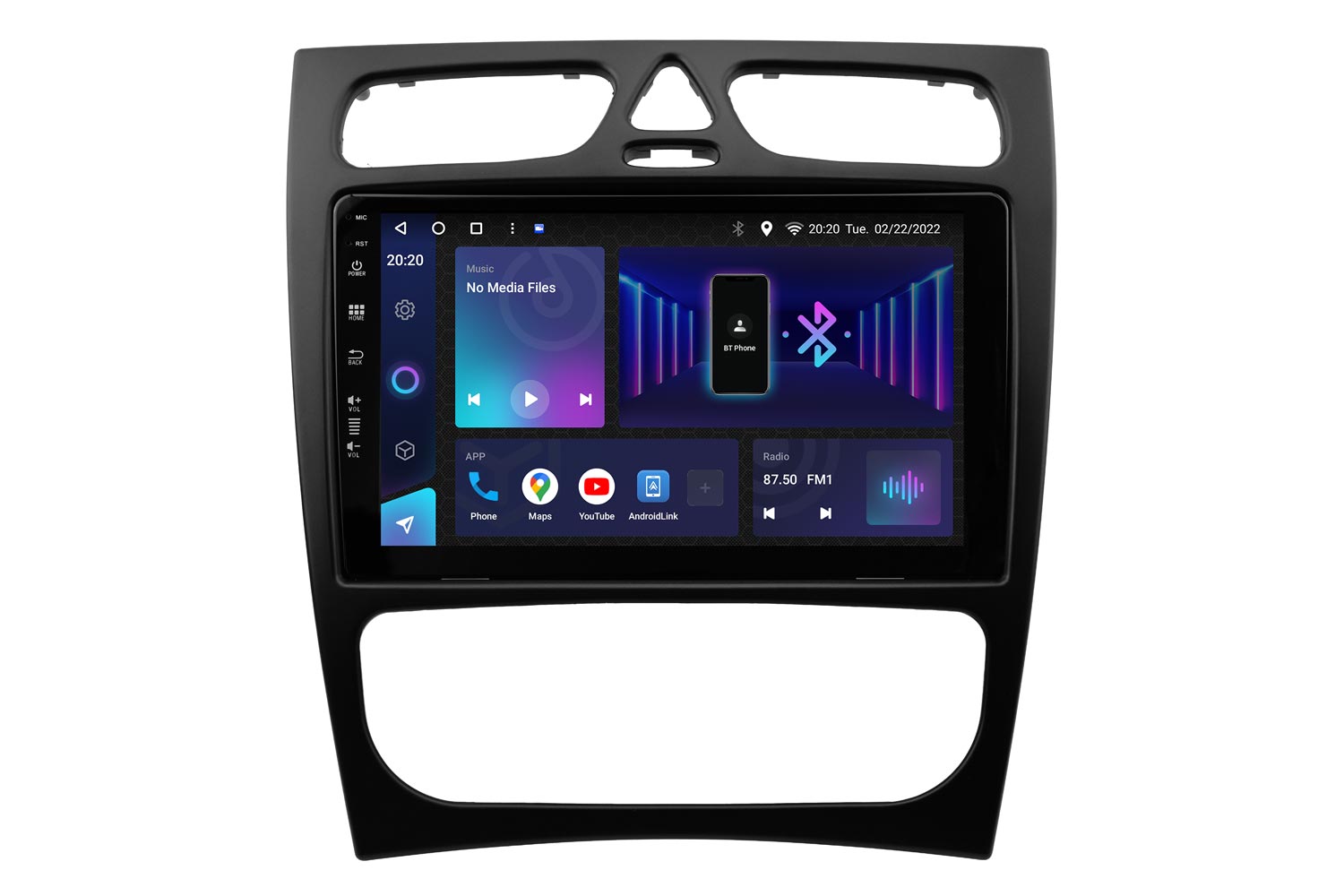 Android avtoradio Mercedes C-Class W203 9″ BX-D040 Android avtoradio 9 palcev za Mercedes C-Class W203 z ohranjenimi originalnimi funkcijami